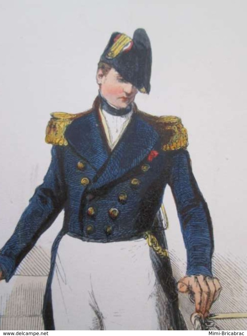 Gravure Fin 19e Siècle Représentant Un CAPITAINE DE VAISSEAU De La Marine Française, Peut être D'époque Napoleon III , S - Bateaux