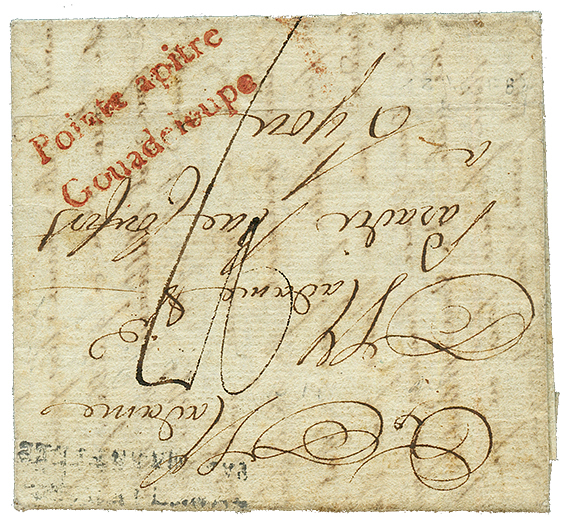 1787 POINTE A PITRE/GOUADELOUPE Rouge (Lenain N°2) Sur Lettre Avec Texte Pour LYON. RARE. TTB. - Altri - America