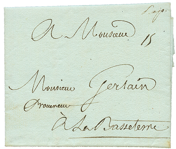 1790 "P.a.p" Manuscrit (Lenain N°6) Sur Lettre Avec Texte De POINTE-A-PITRE Pour BASSE-TERRE. TTB. - Altri - America