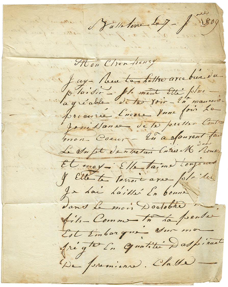 1809 Cachet Encadré BASSE-TERRE (Jamet N°4) Sur Lettre Pour POINTE A PITRE. TB. - Altri - America