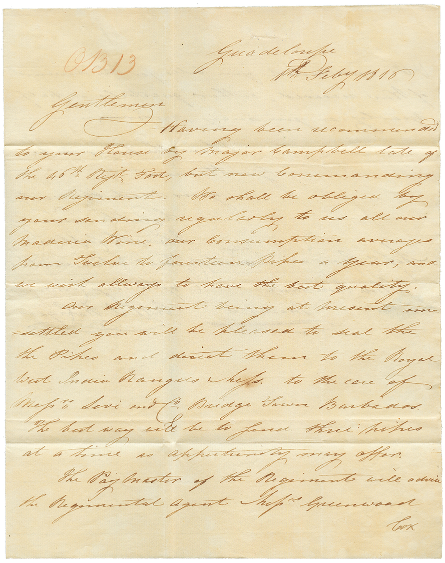 1816 Taxe 40 Portuguaise Sur Lettre Avec Texte Daté GUADELOUPE 1 Fevrier 1816" Pour MADEIRA. TTB. - Altri - America