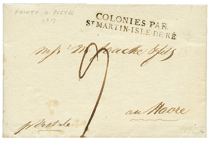 1819 COLONIES PAR ST MARTIN-ISLE-DE-RE Sur Lettre De POINTE A PITRE Pour LE HAVRE. TTB. - Altri - America