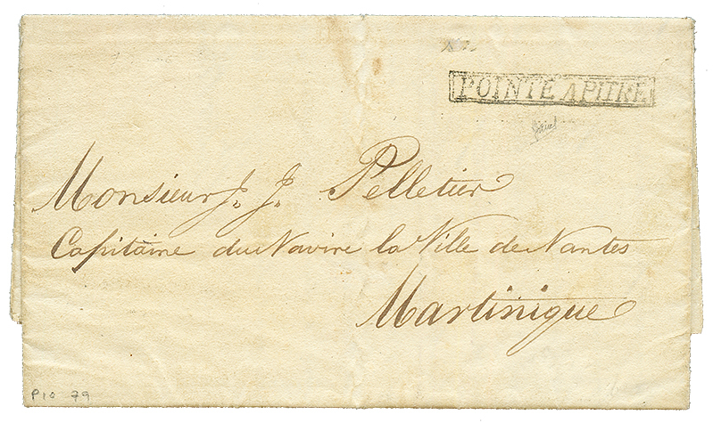 1822 Cachet Encadré POINTE A PITRE (Lenain N°7) Sur Lettre Avec Texte Pour LA  MARTINIQUE. Superbe. - Altri - America