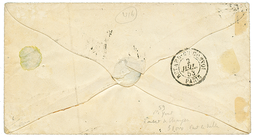 Timbres De La 1ére EMISSION De FRANCE Utilisés En GUADELOUPE : 1853 Bande De 3 Du 1F (n°6) Obl. Ambulant PC2 + POINTE A - Altri - America