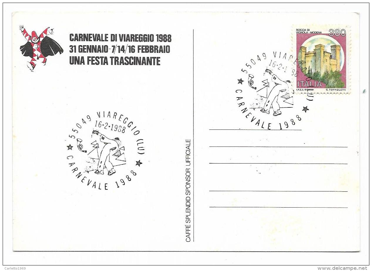 CARNEVALE DI VIAREGGIO 1988 AFFRANCATA FG - Viareggio