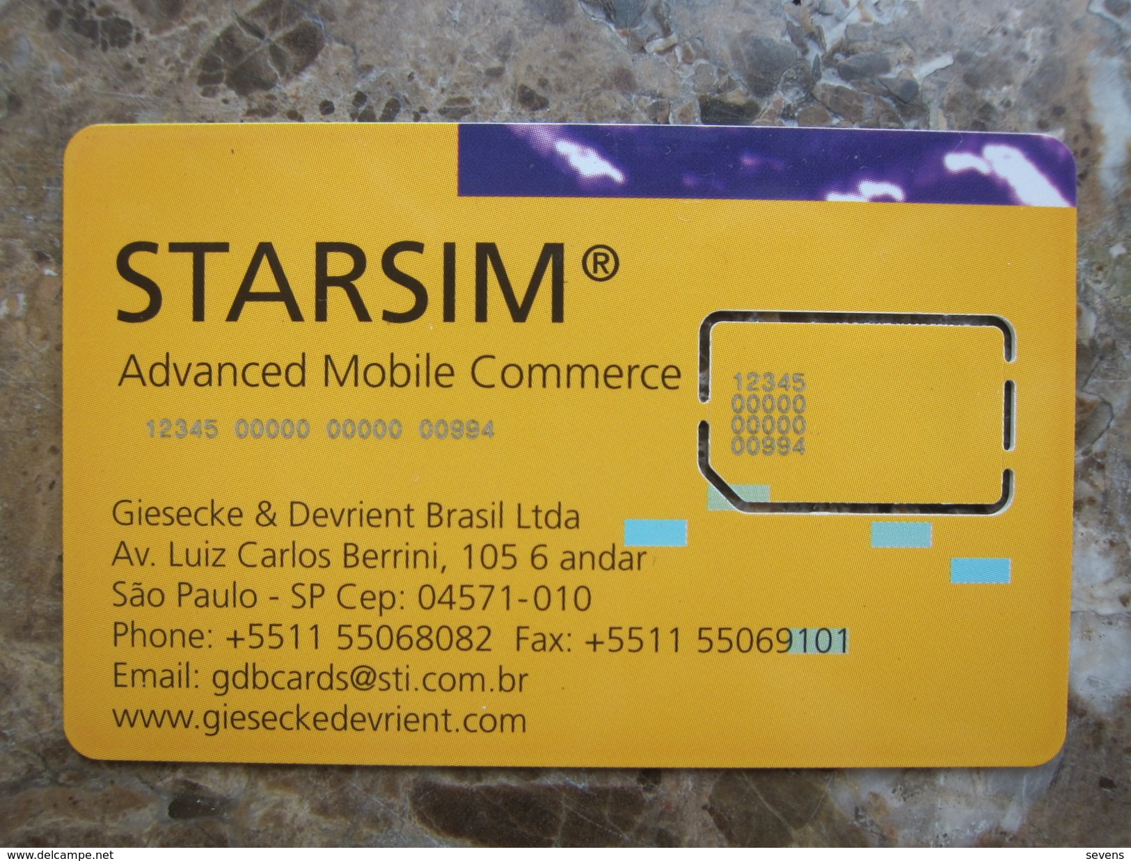 TeleExpo 2001  G&D Brasil Ltd. Star SIM Demo Card,fixed Chip - Brasilien