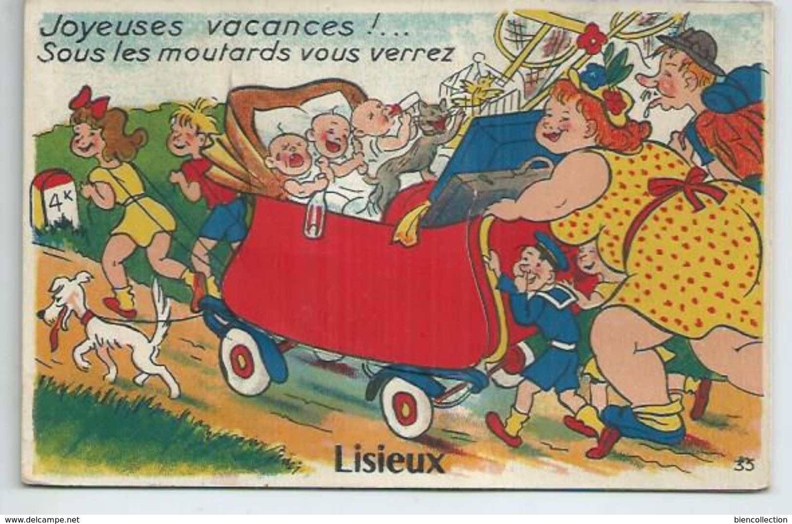 Calvados. Carte à Système De Lisieux "joyeuses Vacances ! Sous Les Moutards Vous Verrez Lisieux" - Lisieux