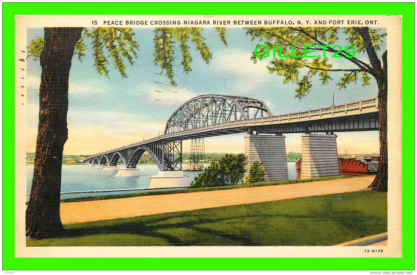 FORT ERIE, ONTARIO - PEACE BRIDGE CROSSING NIAGARA RIVER BETWEEN BUFFALO, NY - TRAVEL IN 1938 - - Autres & Non Classés