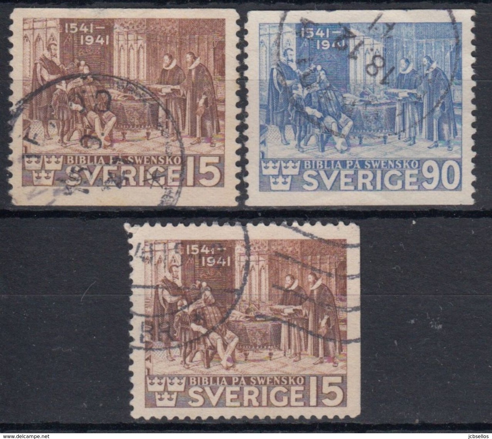 SUECIA 1941 Nº 287/88 + 287a USADO - Oblitérés