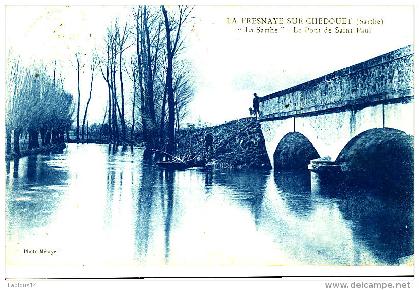 AH 20 / C P A  -    LA FRESNAYE-SUR- CHEDOUET    (72)   LA SARTHE  LE PONT A ST PAUL - La Fresnaye Sur Chédouet