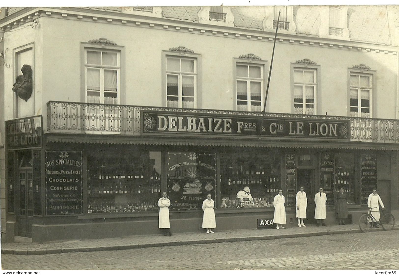 TRES BELLE PHOTO CARTE D UNE FAÇADE DU MAGASIN DELHAIZE LE LION FRERES ET CIE EPICERIE LIEU A IDENTIFIER - A Identifier