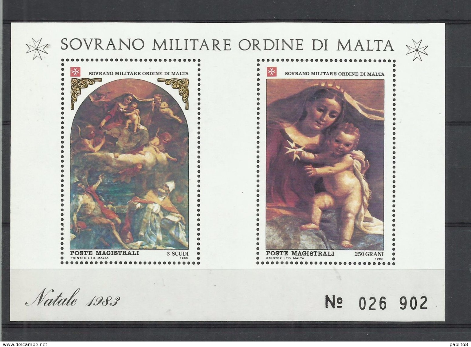 SMOM SOVRANO ORDINE MILITARE DI MALTA 1983 NATALE CHRISTMAS NOEL WEIHNACHTEN BLOCCO FOGLIETTO BLOCK SHEET MNH - Malte (Ordre De)