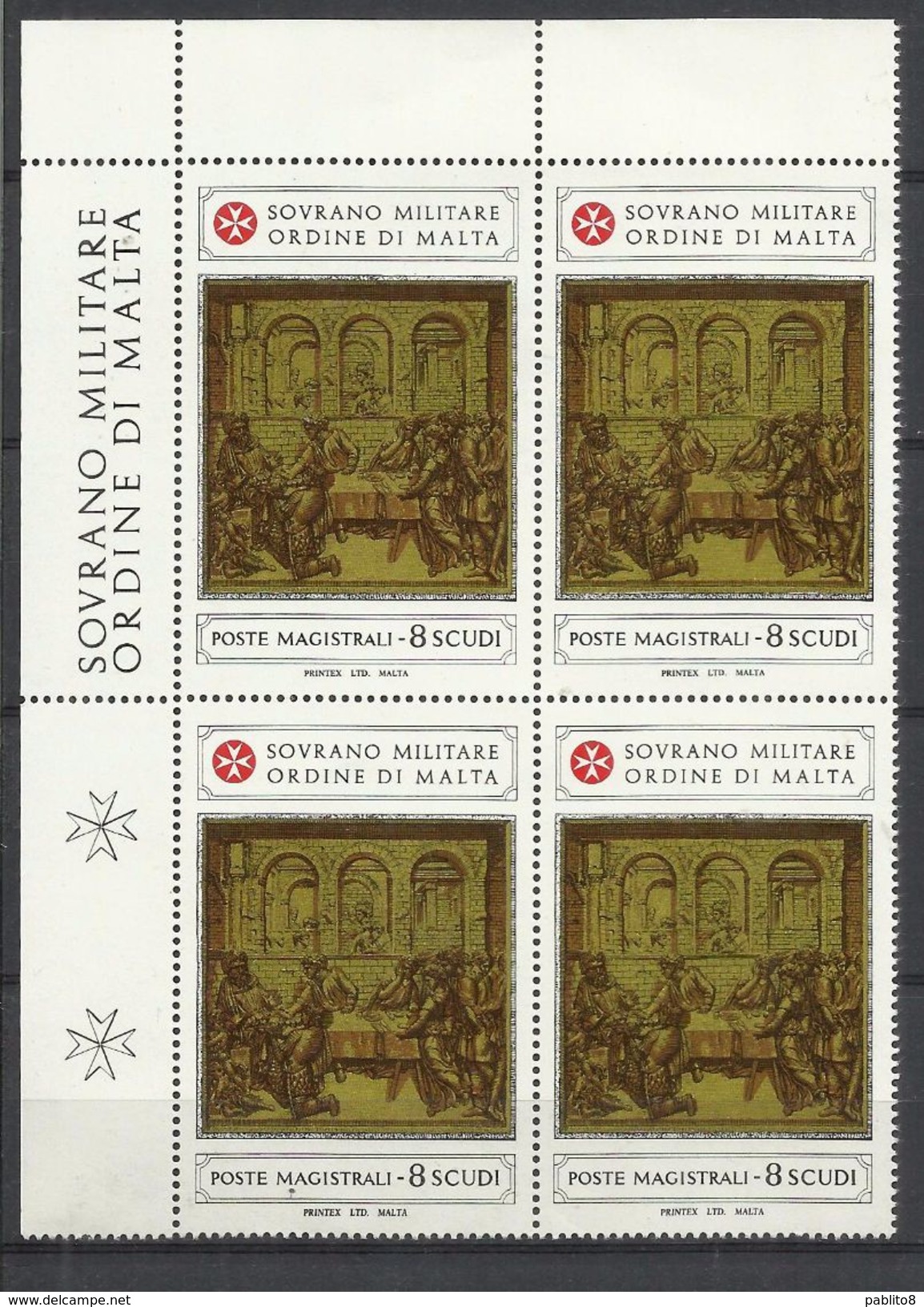 SMOM SOVRANO ORDINE MILITARE DI MALTA 1982 FORMELLE DEL BATTISTERO DELLA CHIESA DI SAN GIOVANNI BATTISTA SIENA 8s MNH - Malte (Ordre De)