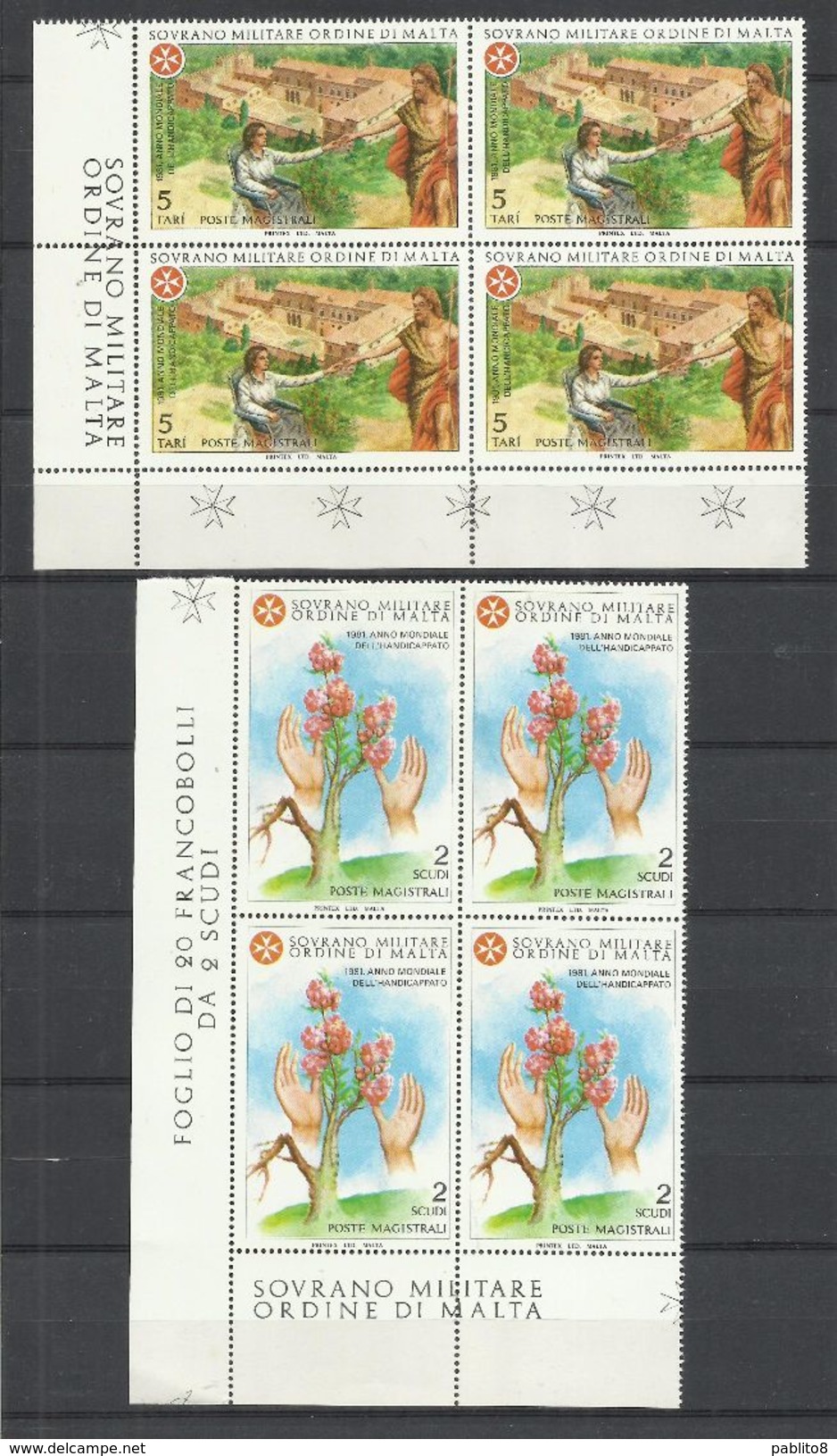 SMOM SOVRANO ORDINE MILITARE DI MALTA 1981 ANNO INTERNAZIONALE DELLE PERSONE HANDICAPPATE SERIE COMPLETA SET MNH - Malte (Ordre De)