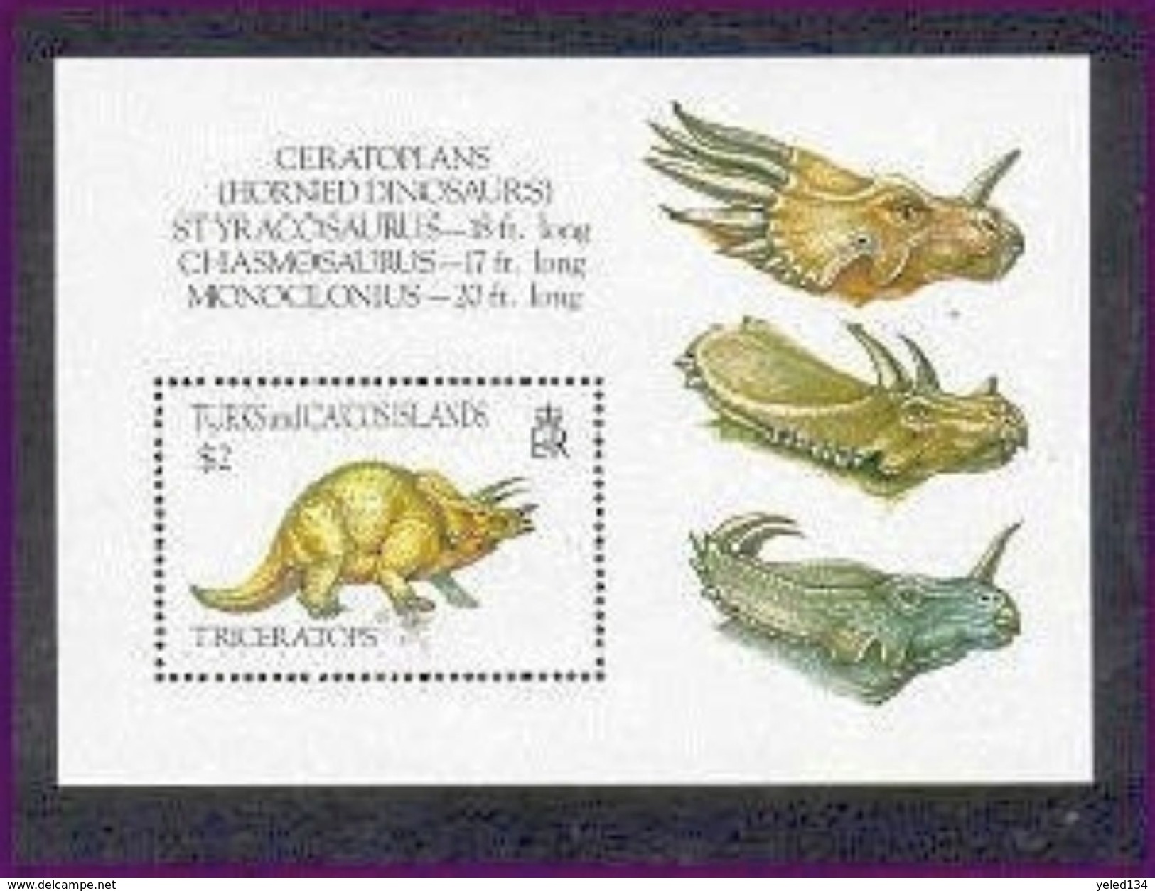 TURKS & CAICOS  1043  MINT NEVER HINGED SET OF STAMPS OF DINOSAURS - Préhistoriques