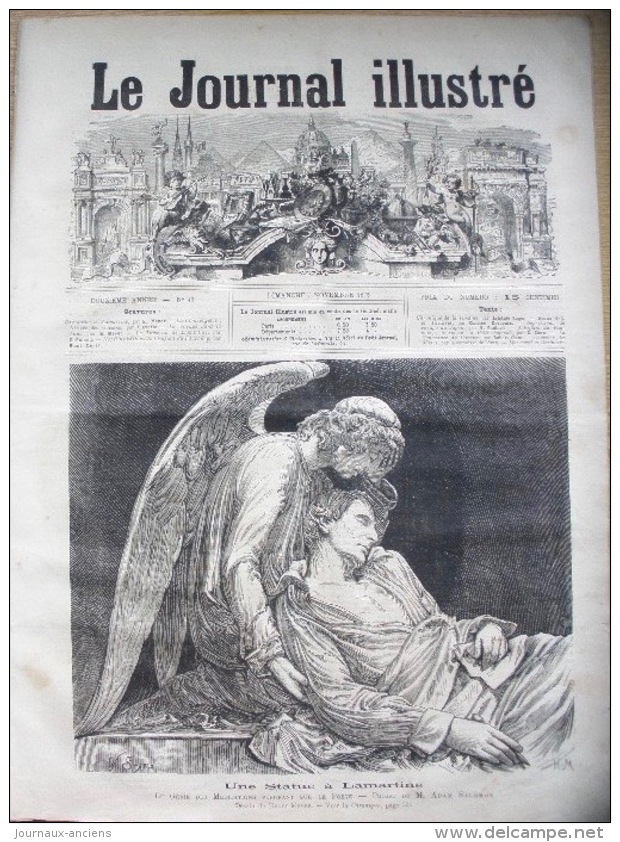 1875 LE VOYAGE SUR LA LUNE OFFENBACH / STATUE DE LAMARTINE / LA CONCIERGERIE / LE JOURNAL ILLUSTRÉ - 1850 - 1899