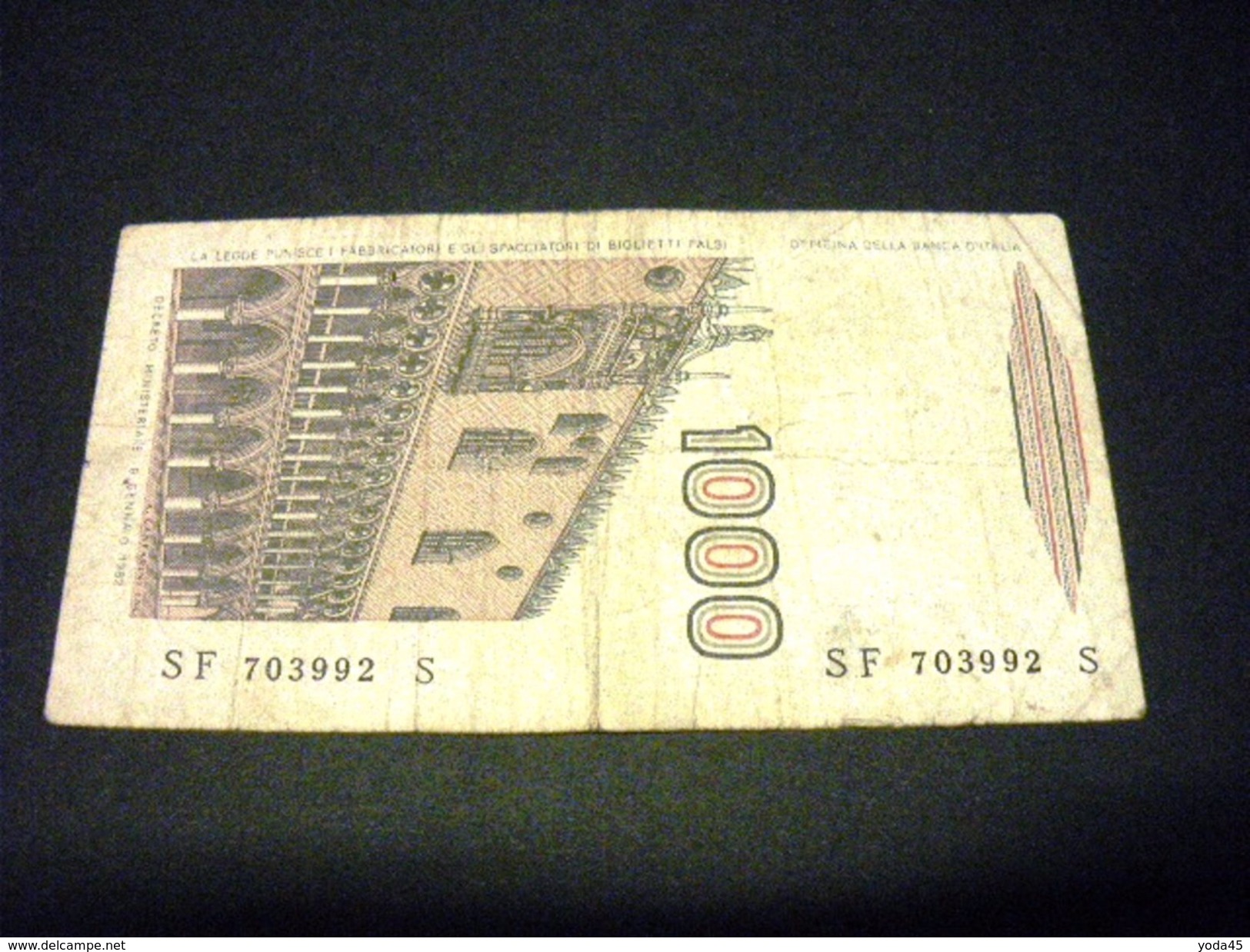 ITALIE 1000 Lires 06/01/1982 , Pick 109 B , ITALY - 1000 Lire