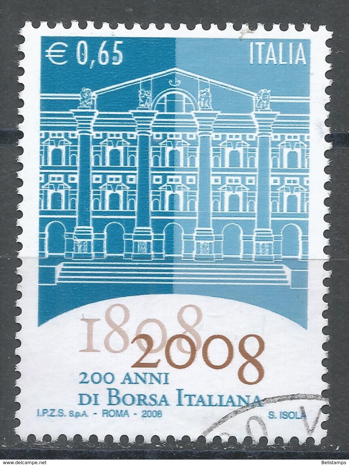 Italy 2008. Scott #2850 (U) Italian Stock Exchange, Bicent. ** Complete Issue - 2001-10: Used