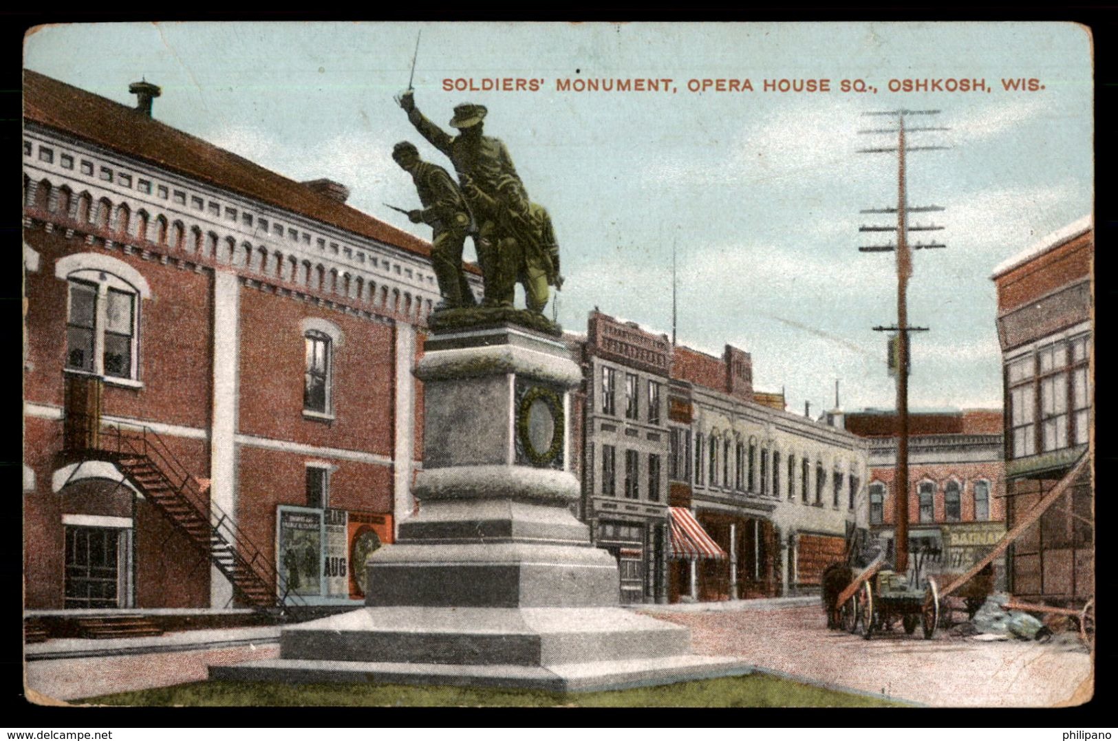 Soldier's Monument  Opera House Sq.  Wisconsin > Oshkosh   Ref 2682 - Oshkosh