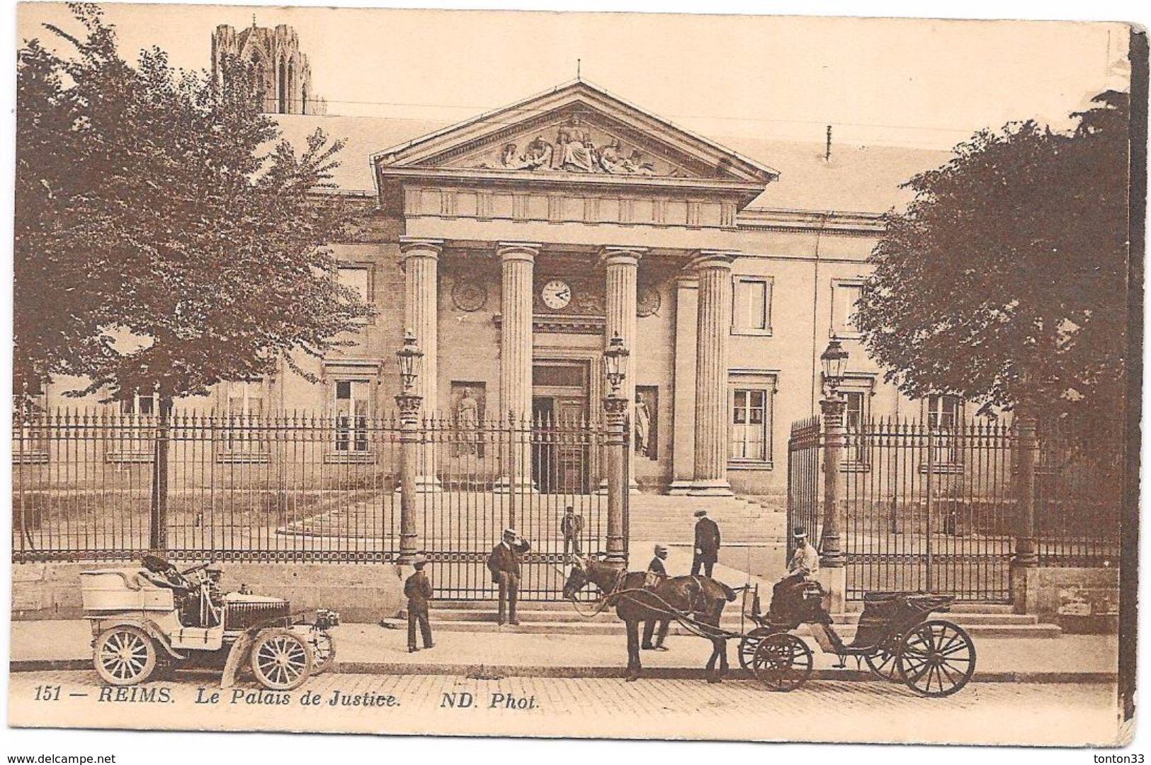 REIMS - 51 -  Le Palais De Justice - Attelage Et Auto Au 1er Plan  - LYO87 - - Reims