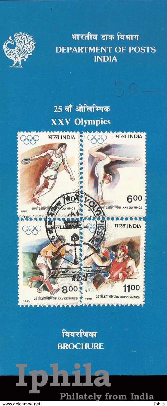 XXV Olympic Games Stamped Fl 1992 Athletics Hockey Boxing Gymnastics Discus Throw India Indien Olympics Barcelona Spain - Ete 1992: Barcelone