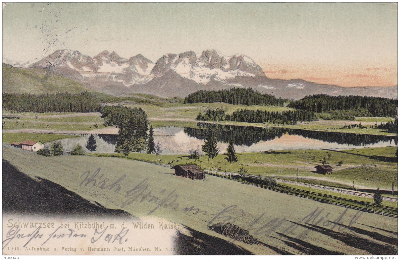 Schwarzsee Bei Kitzbühel Mit Dem Wilden Kaiser (232) * 1905 - Kitzbühel