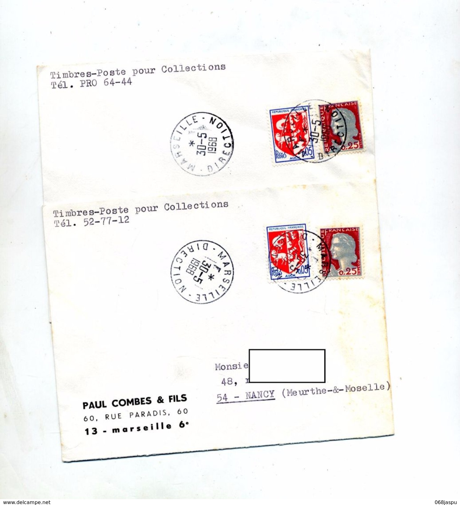 Lot 8 Lettre Cachet Marseille Direction - Cachets Manuels