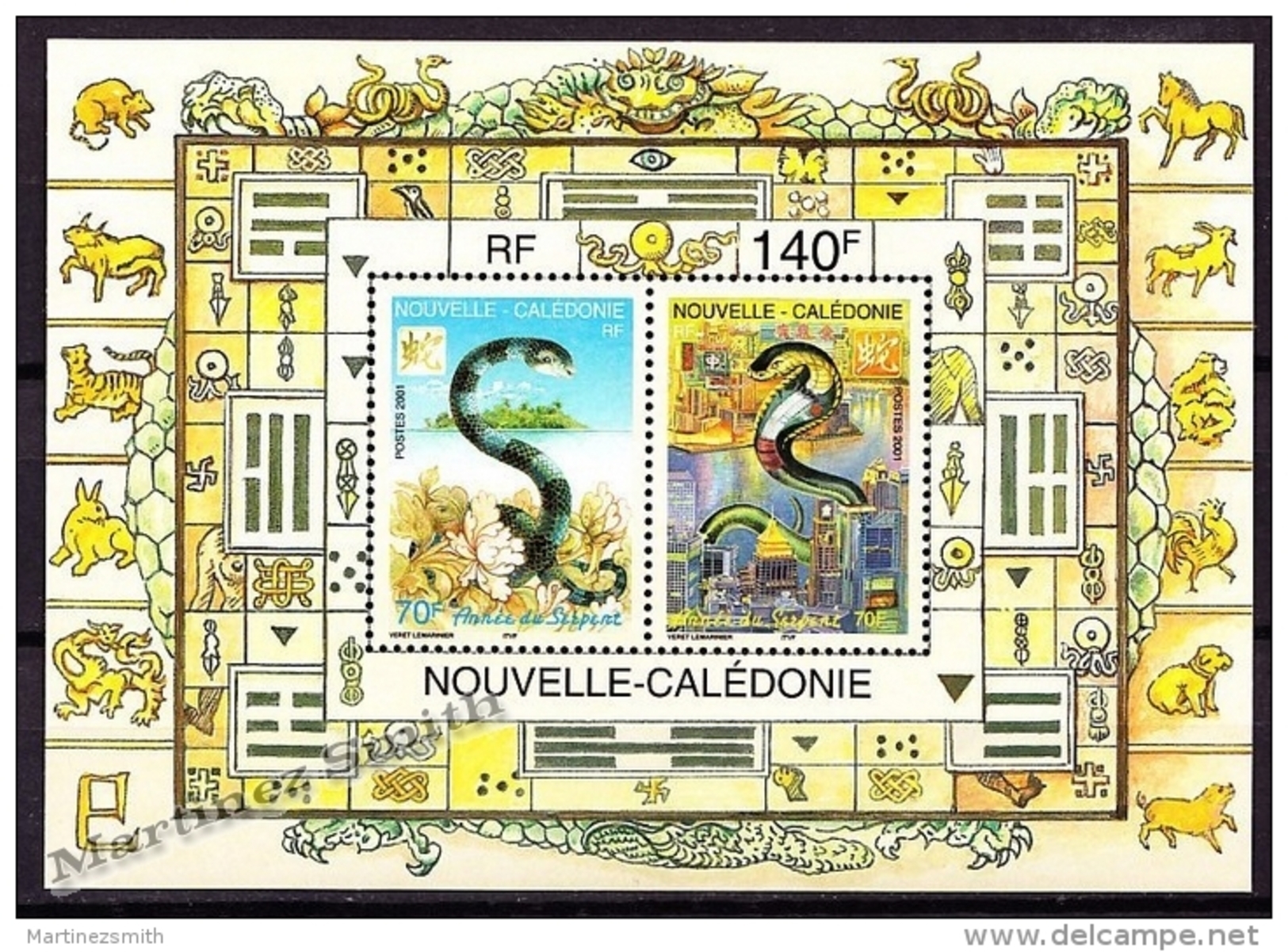 New Caledonia - Nouvelle Calédonie 2000 Yvert BF-25 Lunar Year Of The Snake - MNH - Hojas Y Bloques