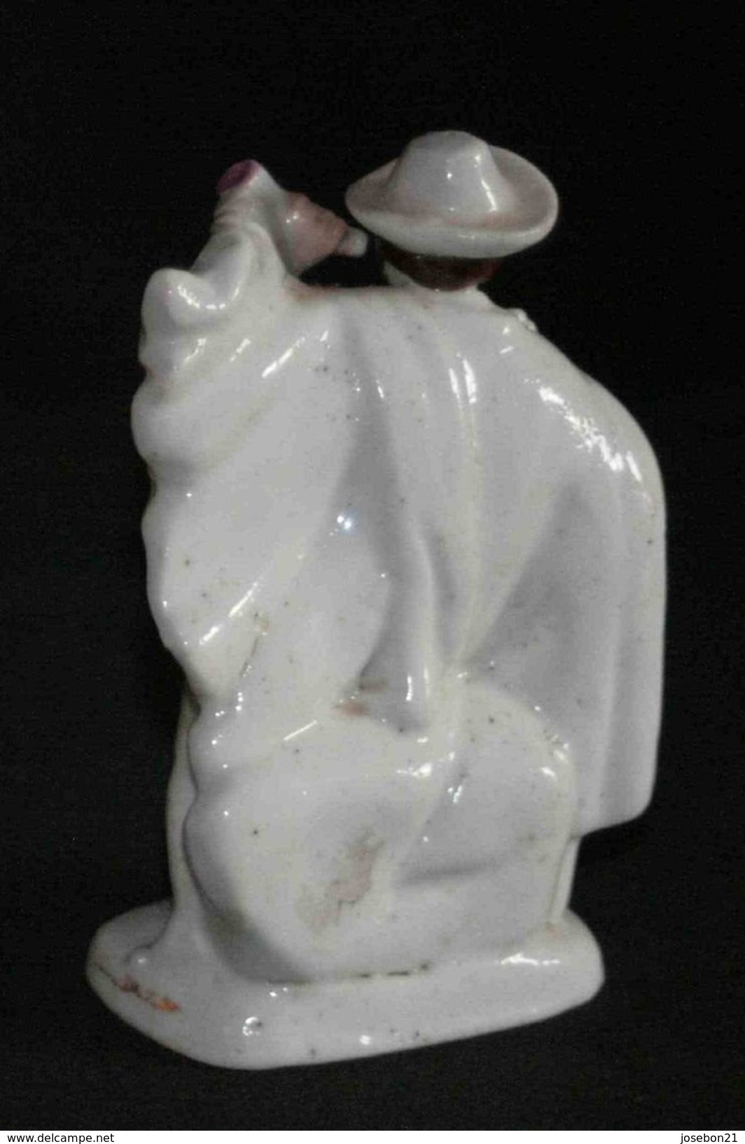 Ancien Encrier En Porcelaine De Vieux Paris Chasseur XIX ème - Inktpotten