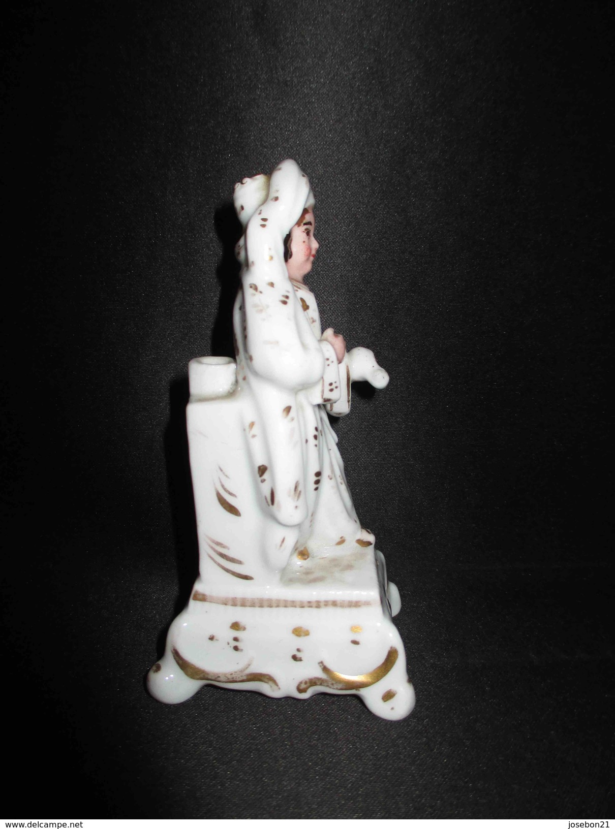 Ancien Encrier En Porcelaine De Vieux Paris Personnage Oriental Debout XIX ème - Tintenfässer