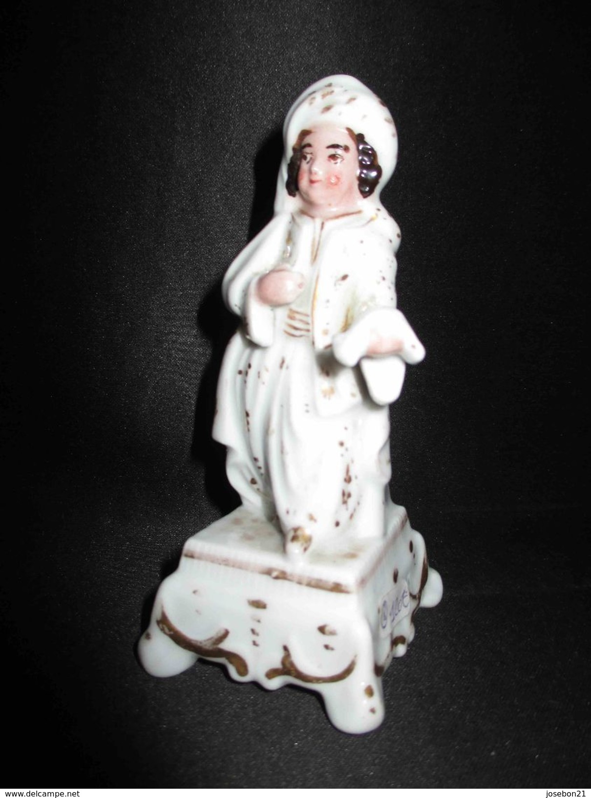 ancien encrier en porcelaine de vieux Paris personnage oriental debout XIX ème