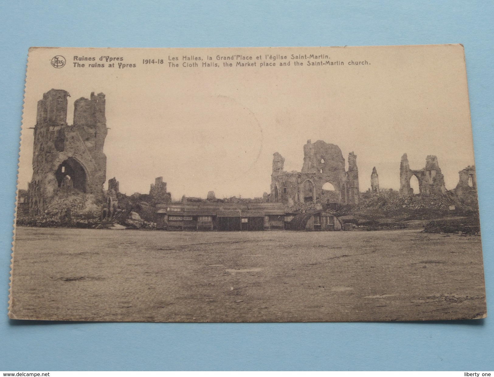 Ruines D'Ypres 1914-18 Les Halles, Grand Place Et L'Eglise / Anno 1919 ( Zie Foto´s Voor Detail ) ! - Ieper