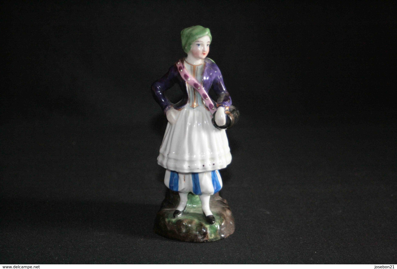 Ancien Encrier En Porcelaine De Vieux Paris Cantinière Militaire XIX ème - Inktpotten