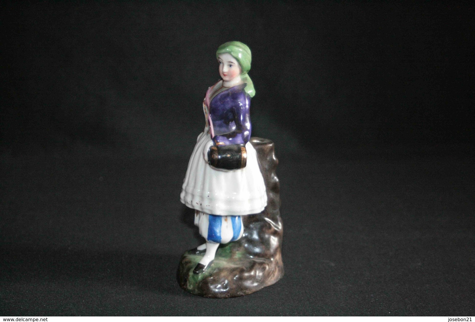 Ancien Encrier En Porcelaine De Vieux Paris Cantinière Militaire XIX ème - Calamai