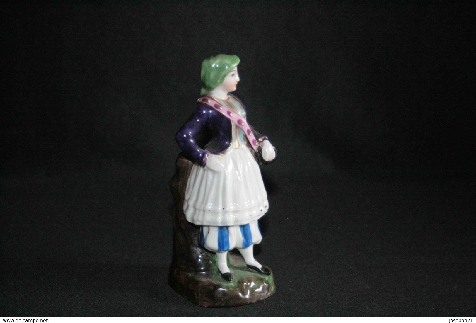 Ancien Encrier En Porcelaine De Vieux Paris Cantinière Militaire XIX ème - Inktpotten