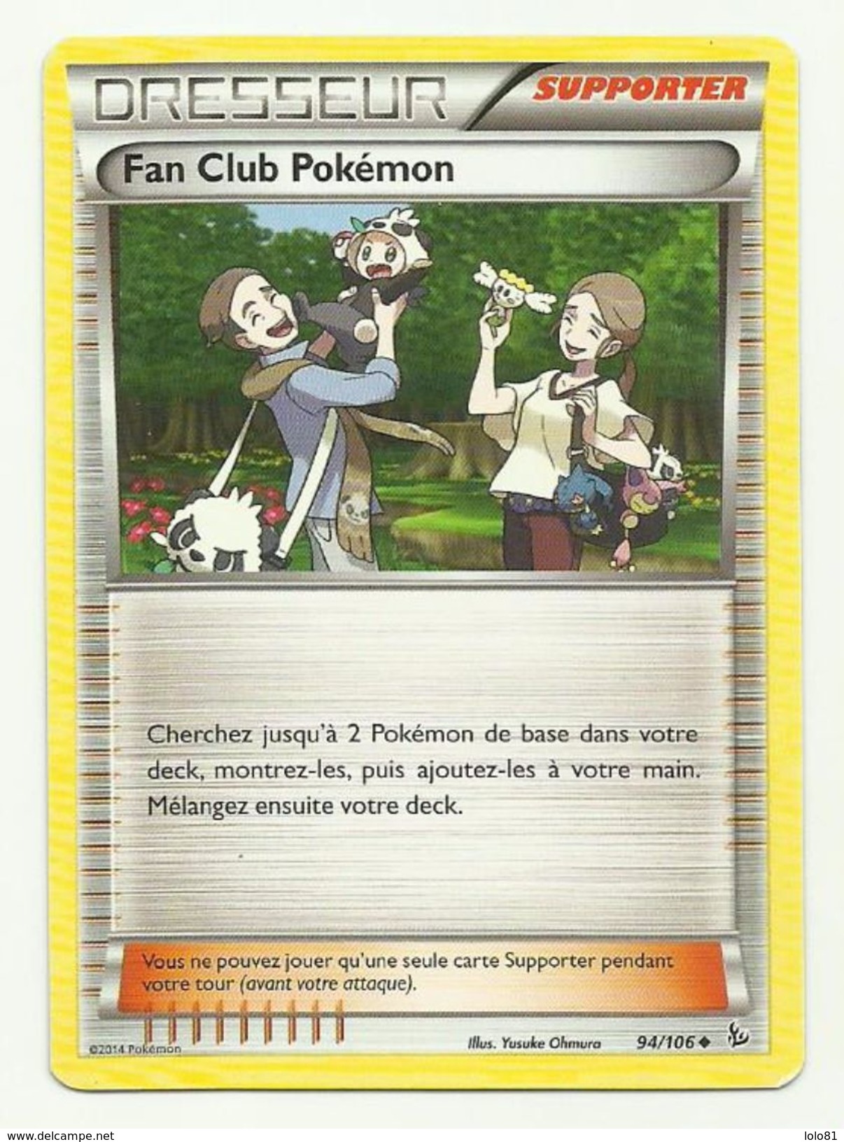 Carte Pokémon - DRESSEUR - FAN CLUB POKEMON 94/106 SUPPORTER - XY - Étincelles VF (2014) - Altri & Non Classificati