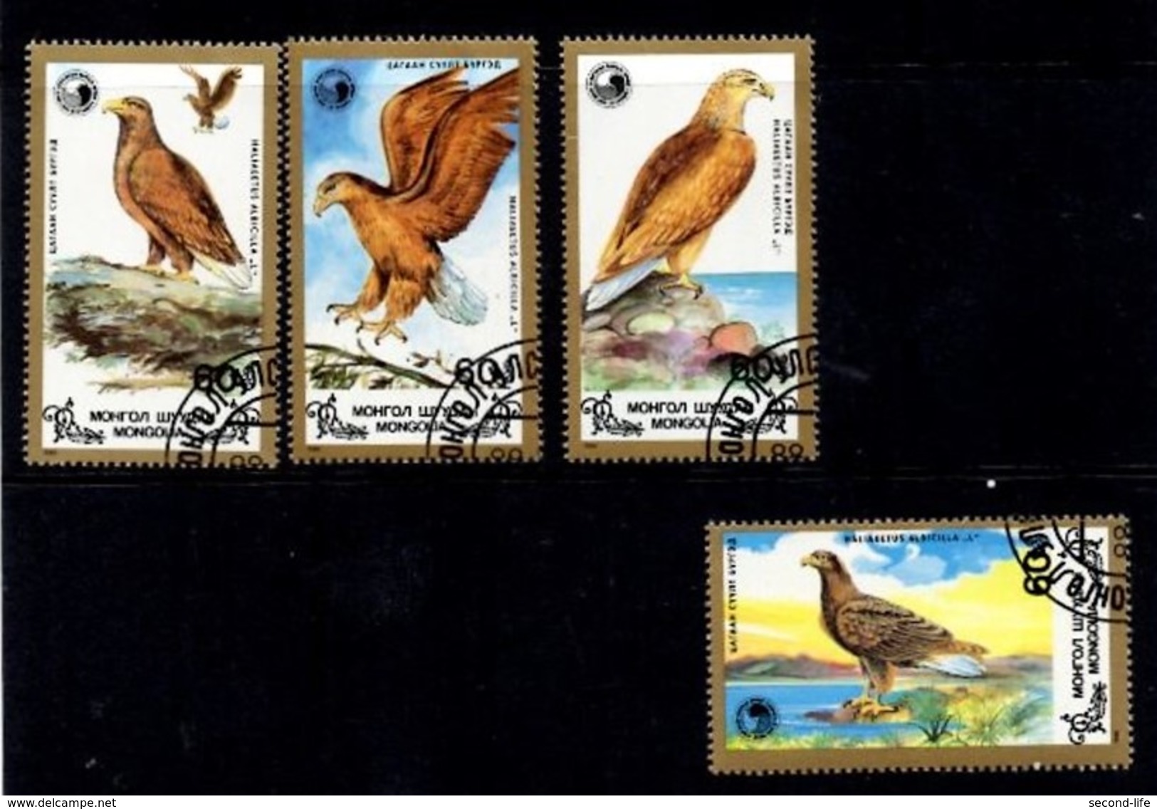 Mongolia. Mongolië. Serie 4 Stuks Gestempeld. Uitgave 1998. Birds. Vogels. - Mongolië