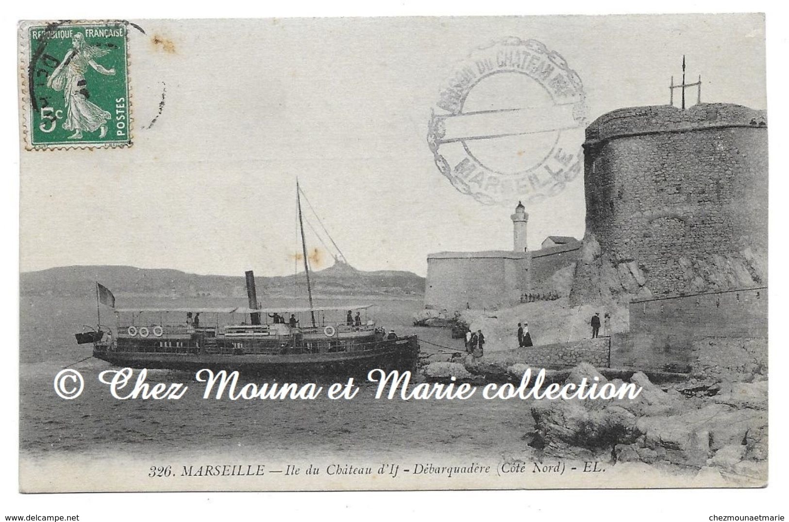 MARSEILLE - ILE CHATEAU D IF - DEBARQUADERE - TAMPON PRISON - BOUCHES DU RHONE - CPA - CARTE POSTALE ANCIENNE - Kasteel Van If, Eilanden…