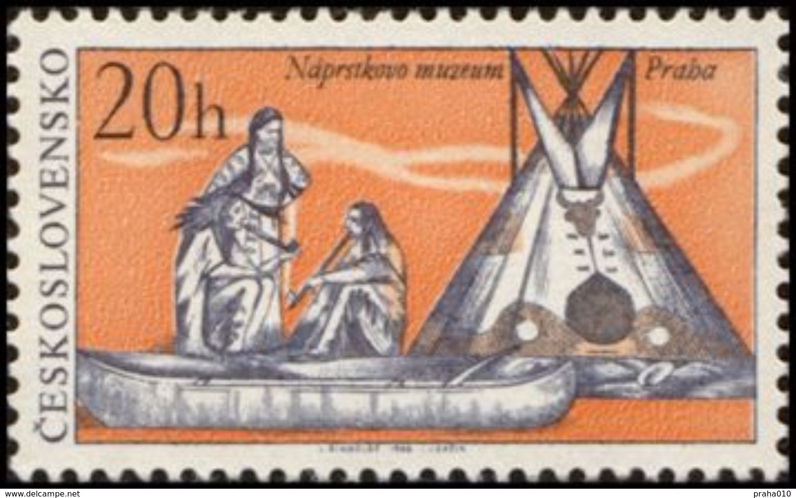 Czechoslovakia / Stamps (1966) 1535: Indians Of North America (Naprsteks Museum); Painter: Lumir Sindelar - Indiens D'Amérique