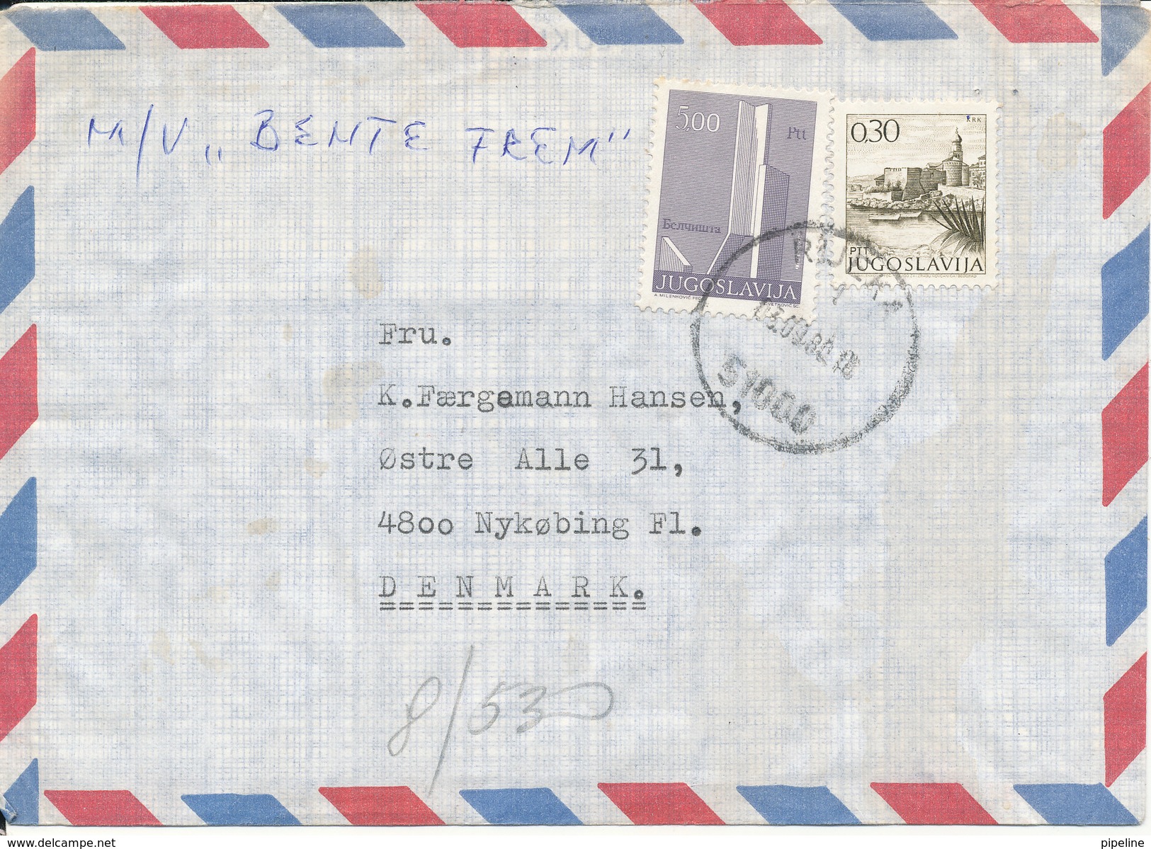 Yugoslavia Air Mail Cover Sent To Denmark Rijeka 3-9-1980 - Aéreo