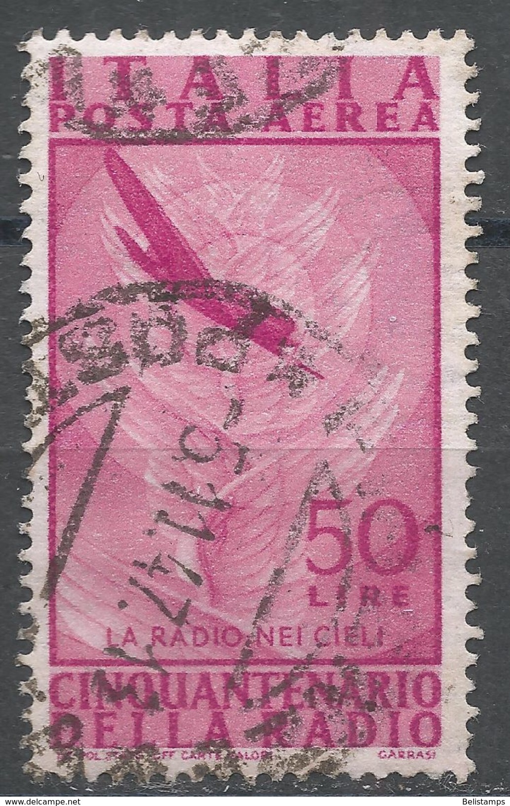 Italy 1947. Scott #C121 (U) Radio In The Skies - Poste Aérienne