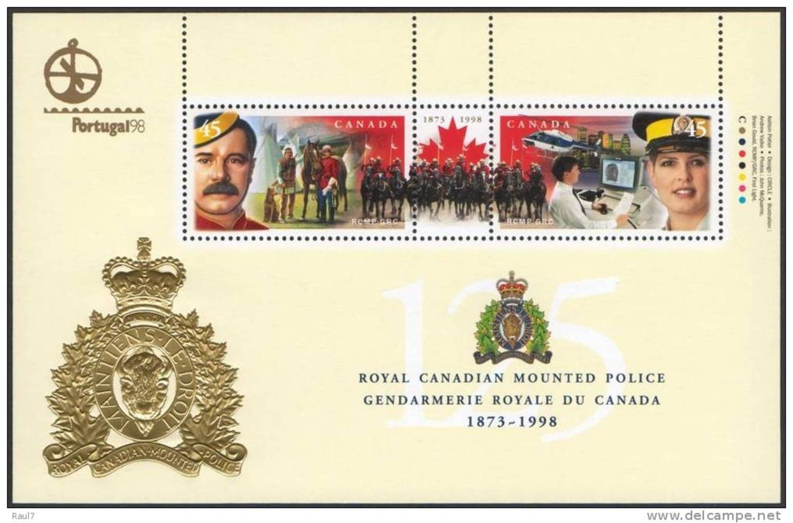 CANADA 1998 - Gendarmerie Royal Du Canada, Surchargé Portugal'98 - BF Neufs // Mnh - Neufs
