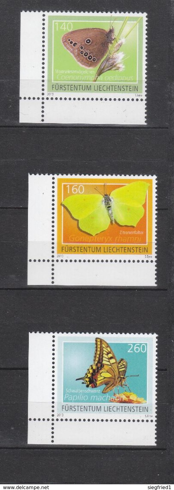 Liechtenstein **   1557-1559 Schmetterlinge Postpreis CHF 5,60 - Ungebraucht