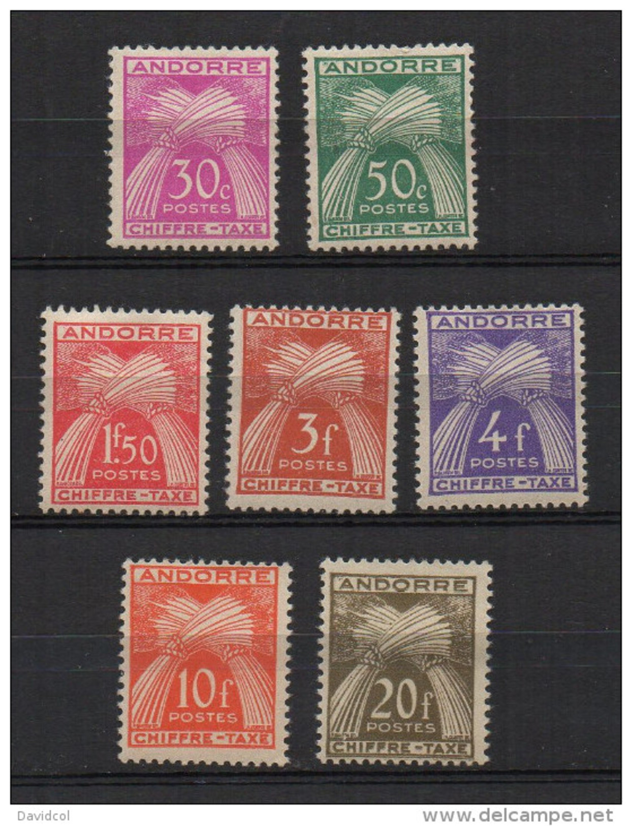 P463.-. FRENCH ANDORRE .-. 1943-1946 - SC #: J 22 // J 31. MH .-. POSTAGE DUE .-.SCV: US$ 30.00 - Ungebraucht