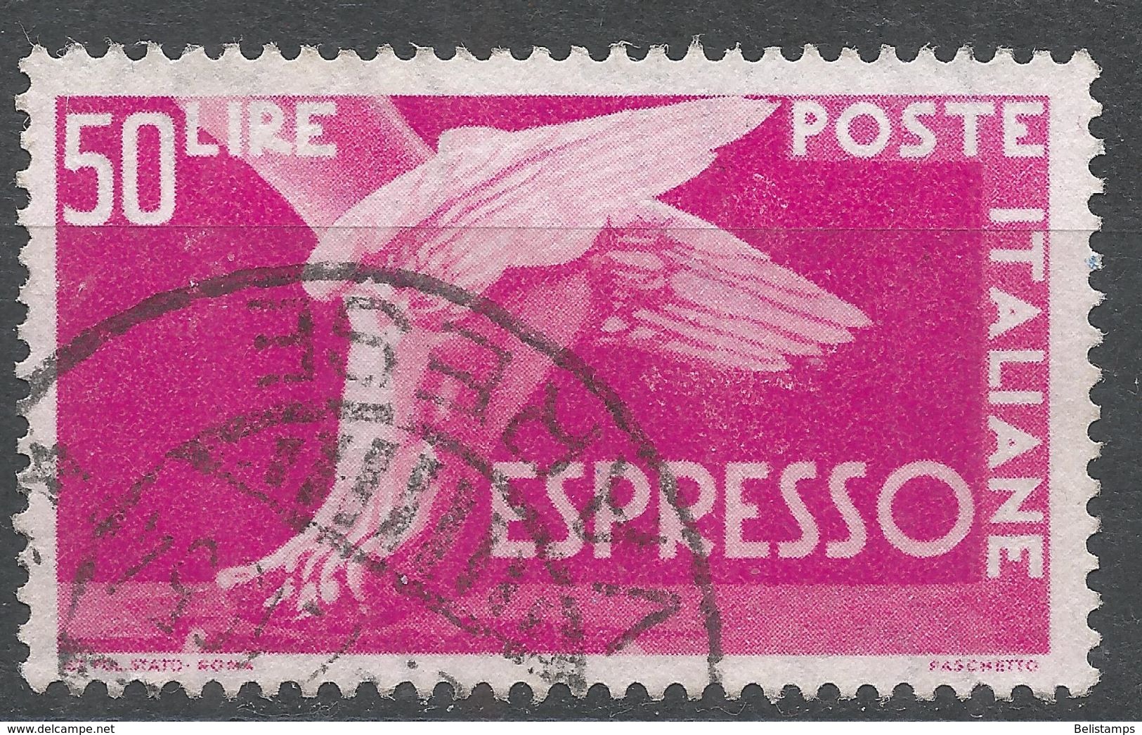 Italy 1951. Scott #E24 (U) Winged Foot - Eilpost/Rohrpost