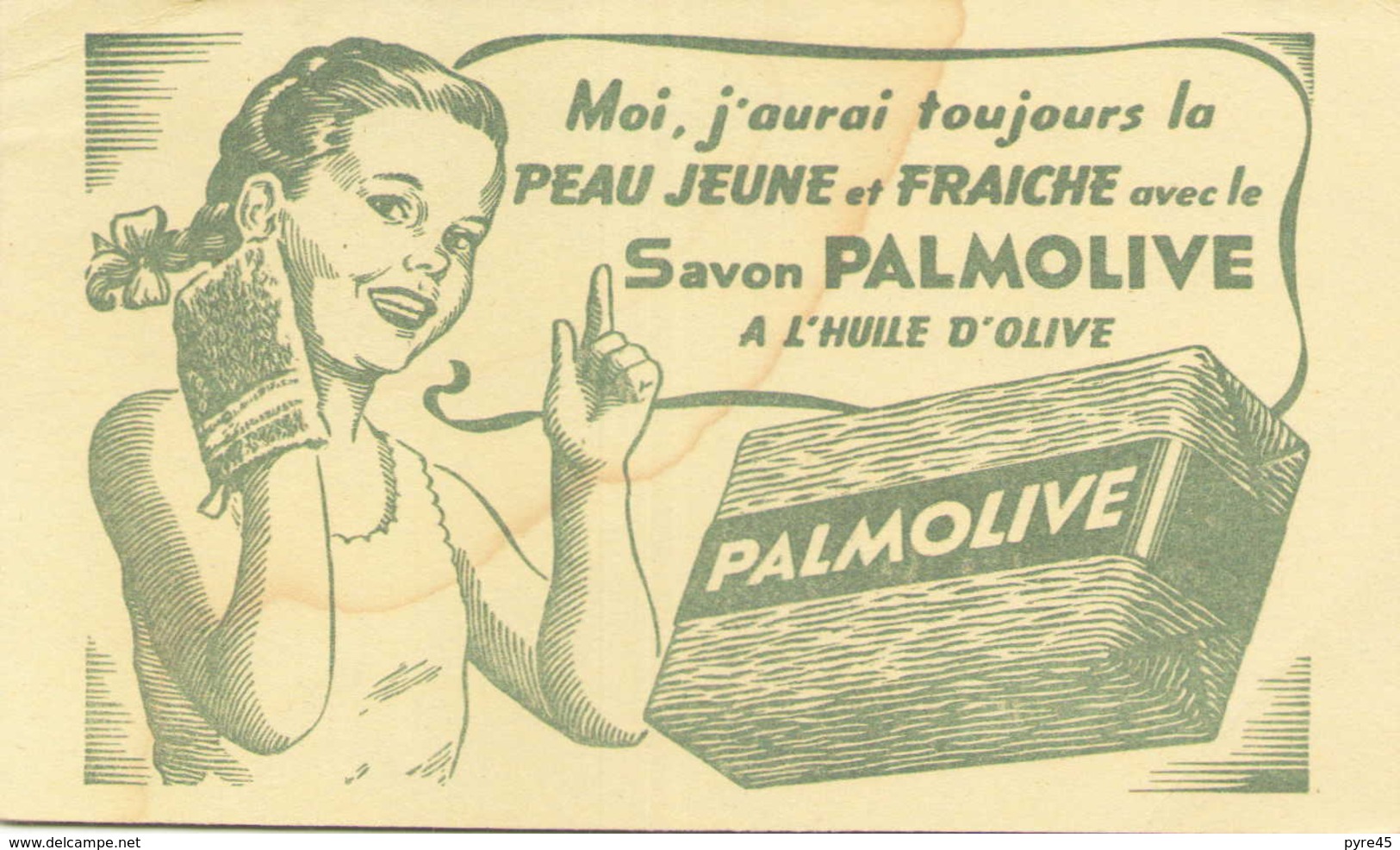 France Buvard Savon Palmolive ( Pliure, Auréole ) 18 Cm X 11 Cm - Parfums & Beauté