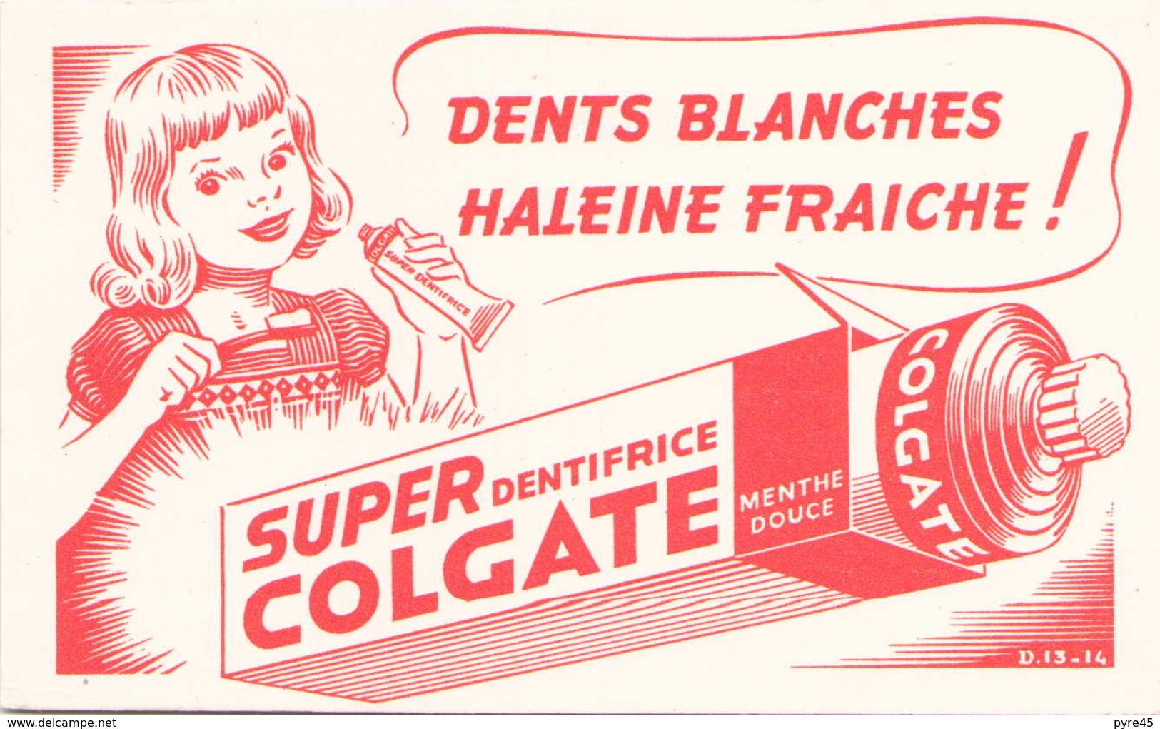 France Buvard Dentifrice Colgate ( Pliure ) 17 Cm X 11 Cm - Parfums & Beauté