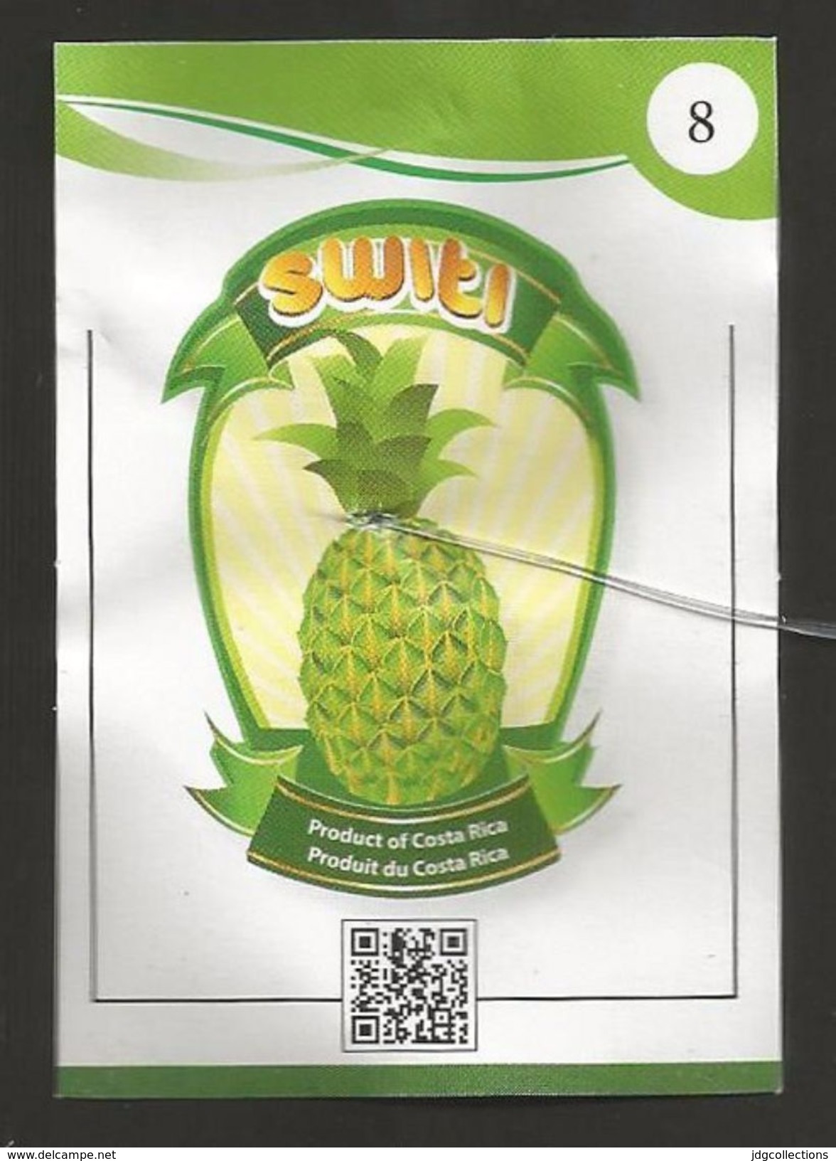 # PINEAPPLE SWITI Size 8 Fruit Tag Balise Etiqueta Anhanger Ananas Pina Costa Rica - Fruits & Vegetables