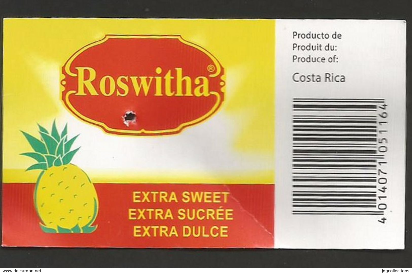 # PINEAPPLE ROSWITHA TYPE 1 Fruit Tag Balise Etiqueta Anhanger Ananas Pina Traditions Costa Rica Dance - Fruits & Vegetables
