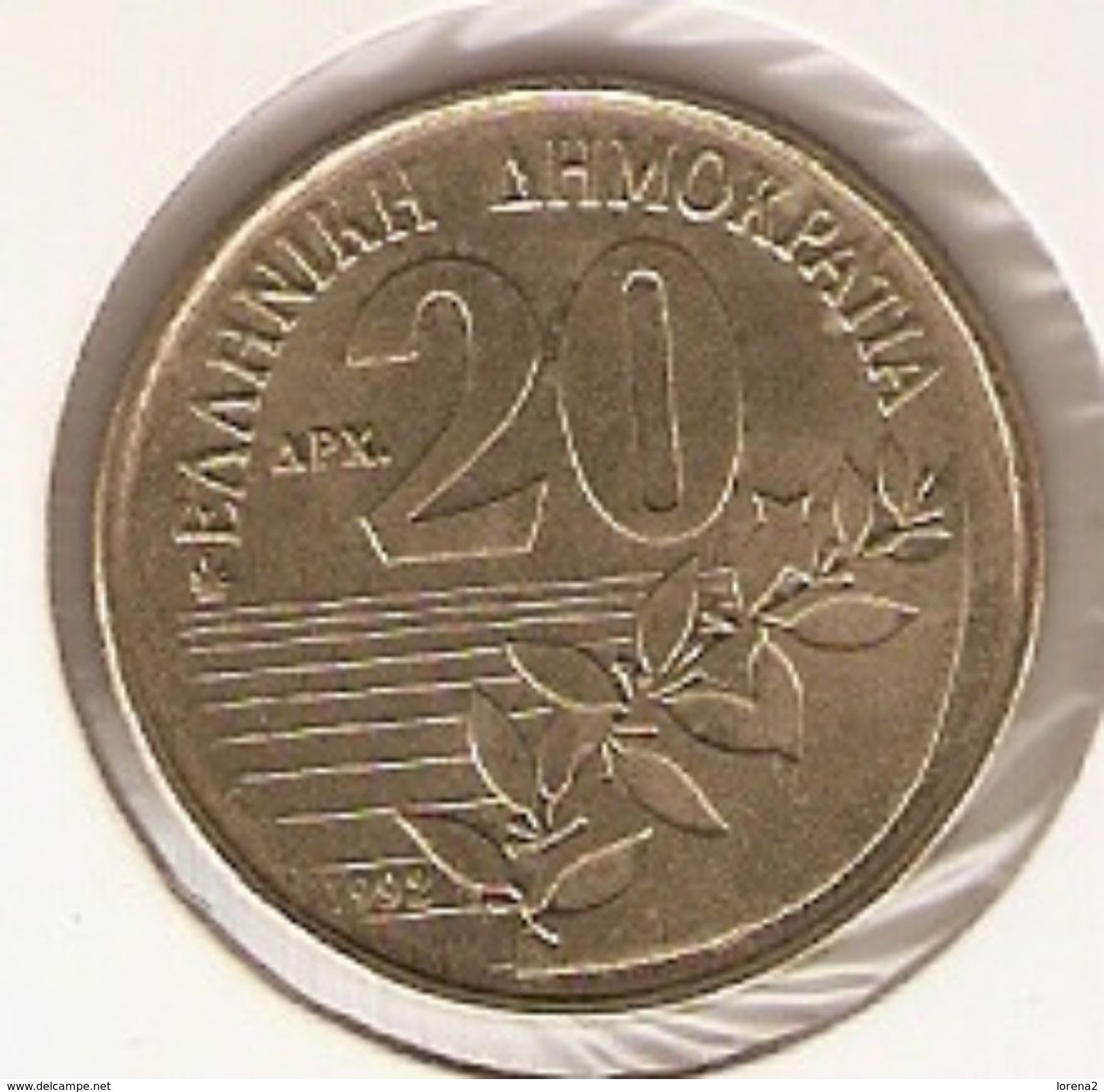 Moneda Grecia. 20 Apaxmai 1992. MBC. Ref. 4-grecia20a-92 - Grecia